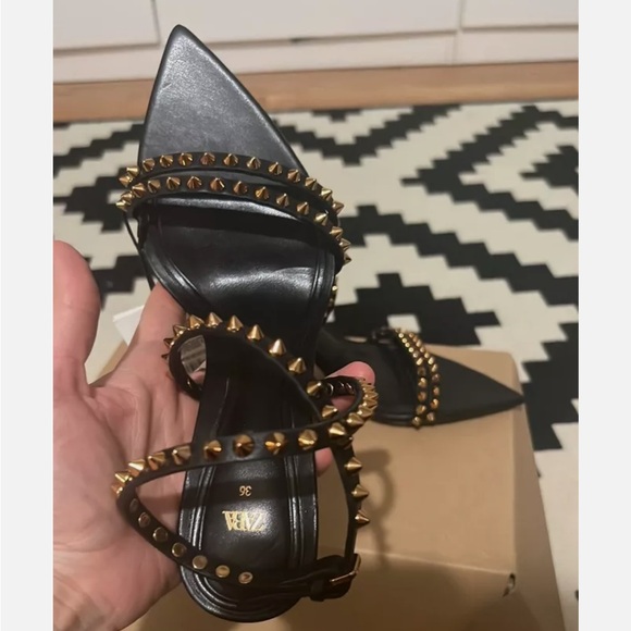 Zara limited edition pure leather studded heels - Picture 9 of 9